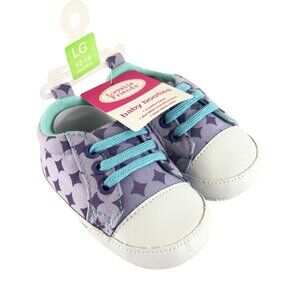 Luvable Friends Baby Girls Sneakers Canvas Soft Sole Purple Geometric 12-18M